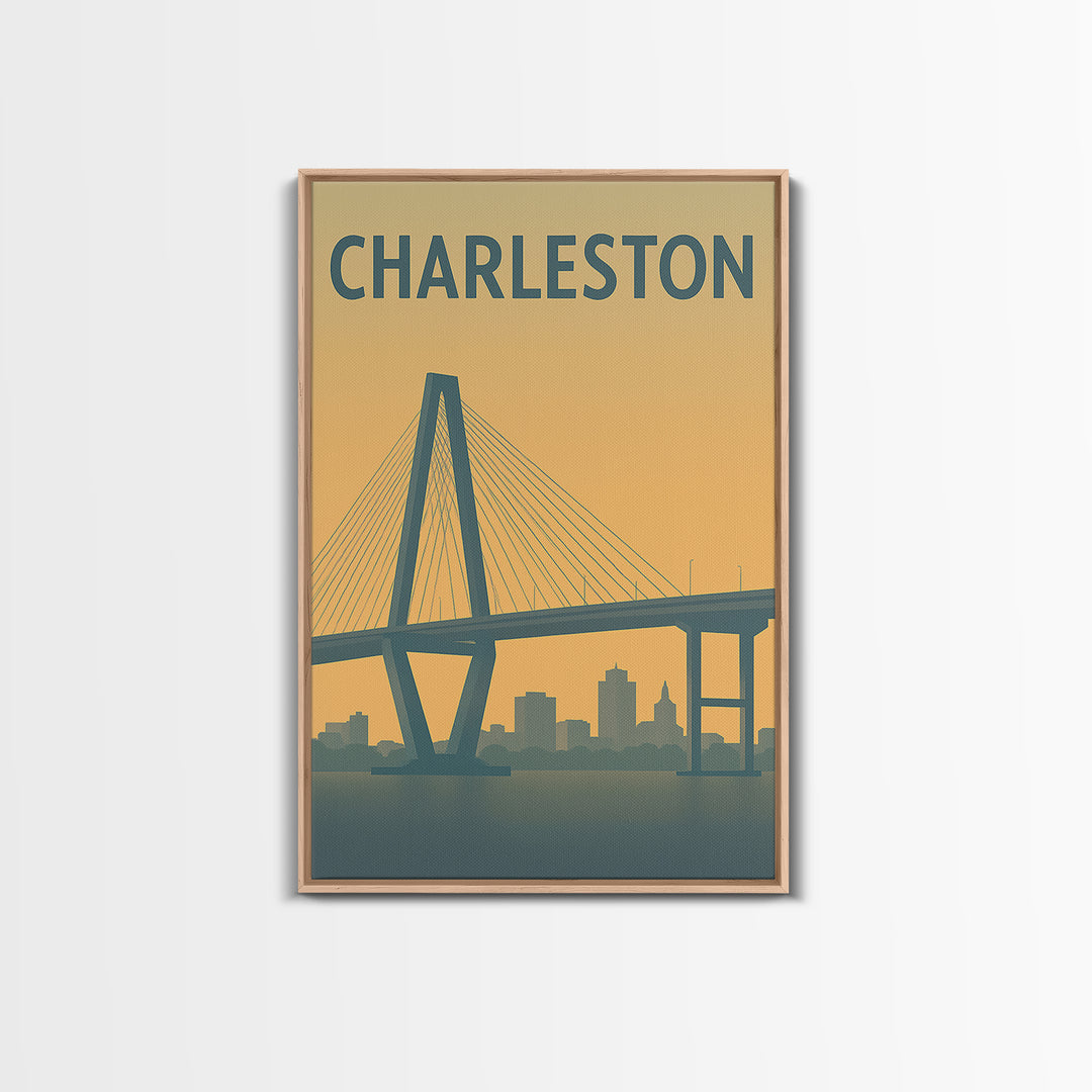 Charleston South Carolina Travel Poster, Canvas Print, Travel Art, Charleston Wall Art, Wall Decor, Wanderlust Decor, City Travel Prints