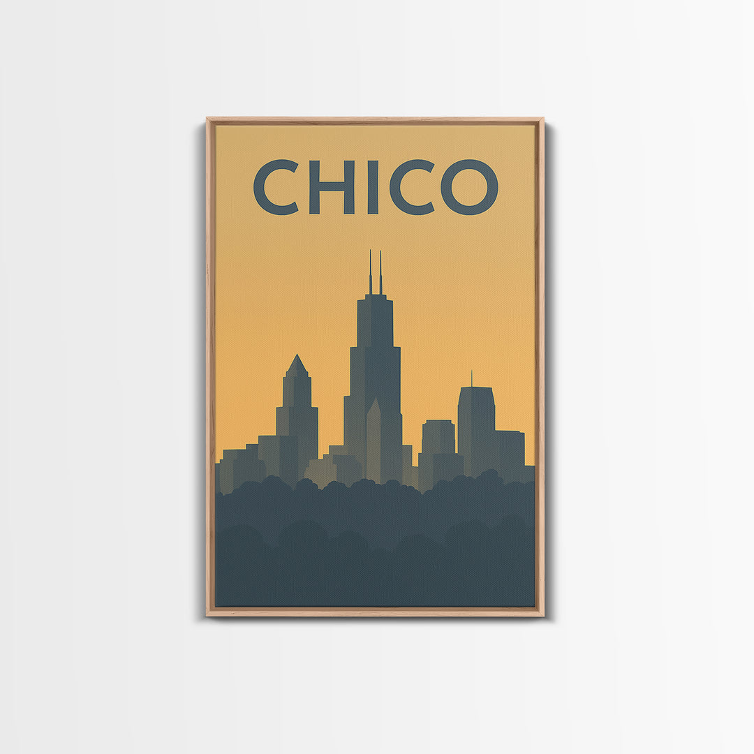 Chico California Travel Poster, Canvas Print, Vintage City Poster Art, Chico Wall Art, Vintage City Poster, Retro Travel Print, Poster Print