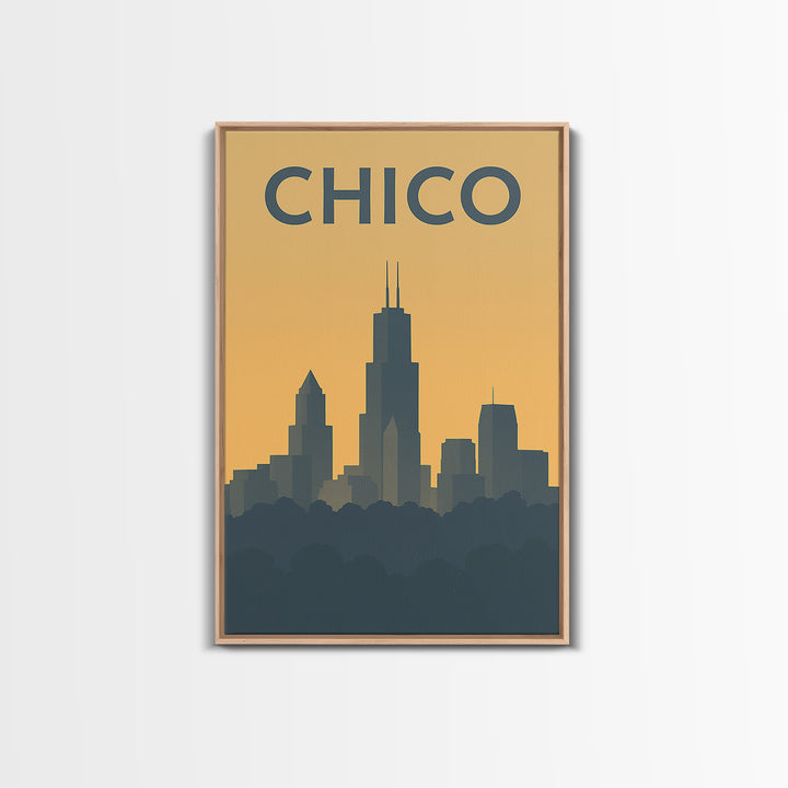 Chico California Travel Poster, Canvas Print, Vintage City Poster Art, Chico Wall Art, Vintage City Poster, Retro Travel Print, Poster Print