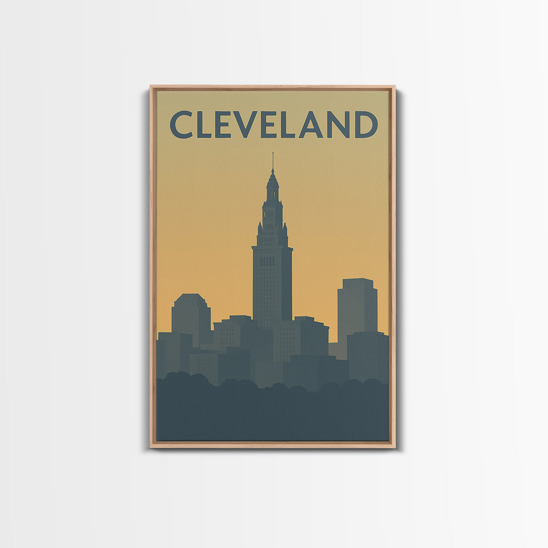 Cleveland Travel Poster, Canvas Print, Vintage City Poster Art, Cleveland Art Print, Travel Wall Art, Retro Travel Print, Travel Art Print