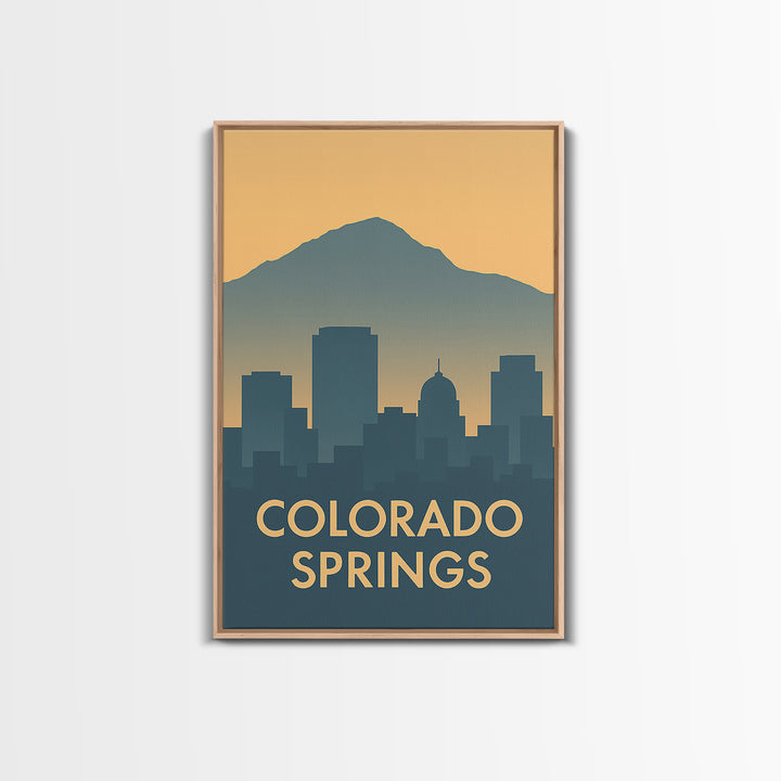 Colorado Springs Travel Poster, Canvas Print, Mid Century Travel Art, Colorado Springs Wall Art, Living Room Wall Art, Mid Century Wall Art