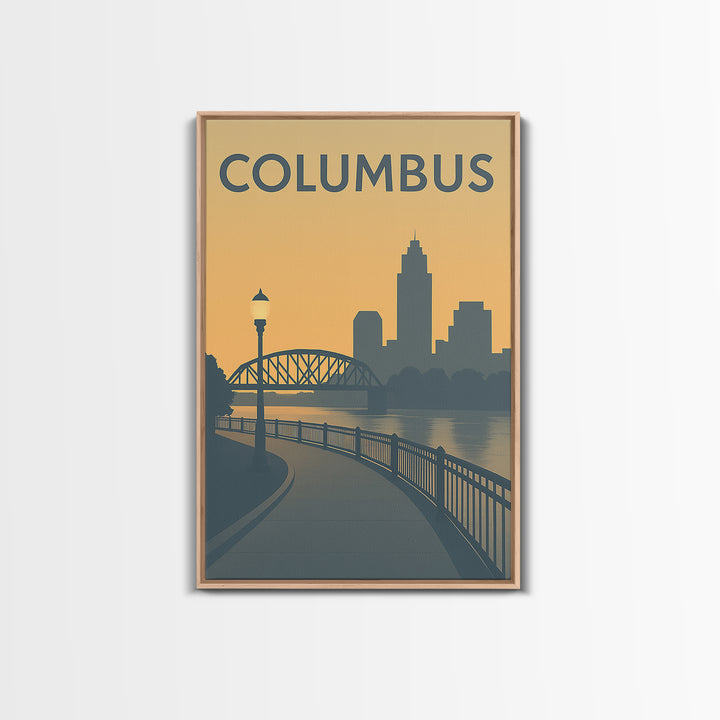 Columbus Ohio Travel Poster, Canvas Print, Mid Century Travel Art, Columbus Art Print, Wall Art, Eclectic Wall Decor, Travel Decor