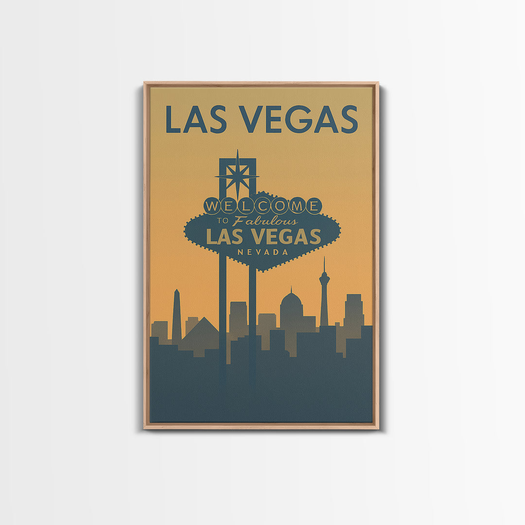 Las Vegas Travel Poster, Canvas Print, Minimalist Retro Wall Art, Las Vegas Travel Art, Mid Century Wall Art, Travel Poster Art
