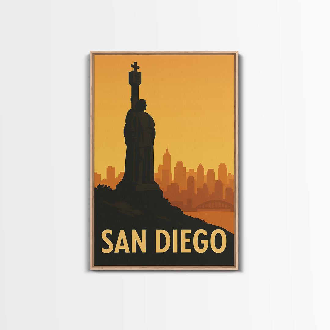 San Diego California Travel Poster, Canvas Print, Vintage City Poster ...