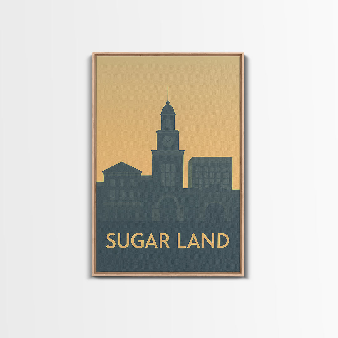 Sugar Land Travel Poster, Canvas Print, Mid Century Travel Art, Sugar Land Art Print, Travel Wall Art, Vintage Travel Print, Poster Art