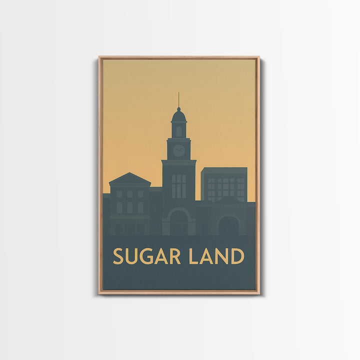 Sugar Land Travel Poster, Canvas Print, Mid Century Travel Art, Sugar Land Art Print, Travel Wall Art, Vintage Travel Print, Poster Art