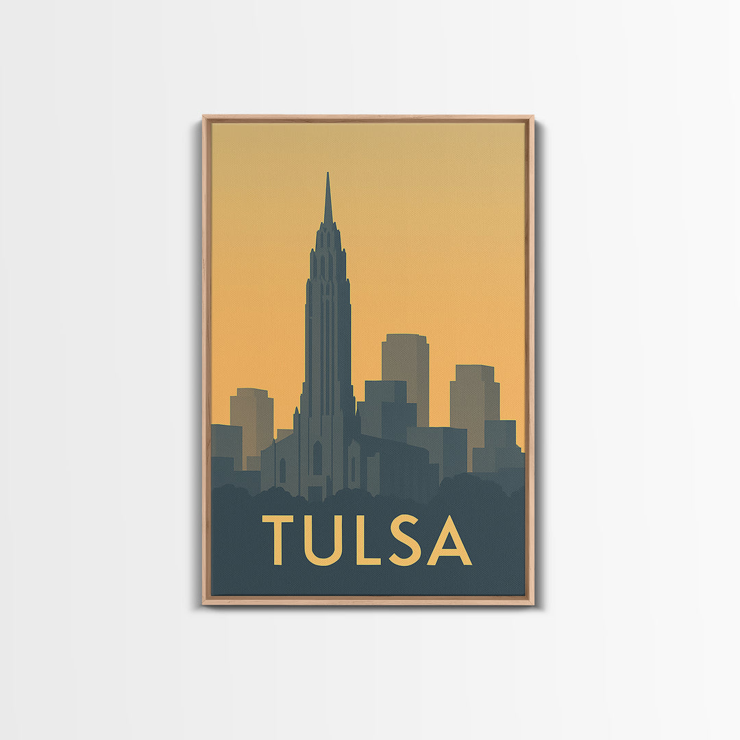 Tulsa Oklahoma Travel Poster, Canvas Print, Mid Century Travel Art, Tulsa City Art, Vintage Travel Art, Vintage City Poster, Art Print