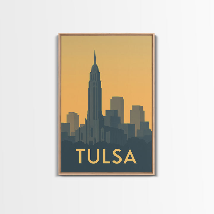 Tulsa Oklahoma Travel Poster, Canvas Print, Mid Century Travel Art, Tulsa City Art, Vintage Travel Art, Vintage City Poster, Art Print