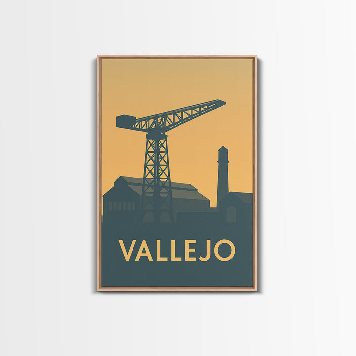 Vallejo California Travel Poster, Canvas Print, Vintage City Poster Art, Vallejo Wall Art, Poster Art, City Illustration, Fine Art Print