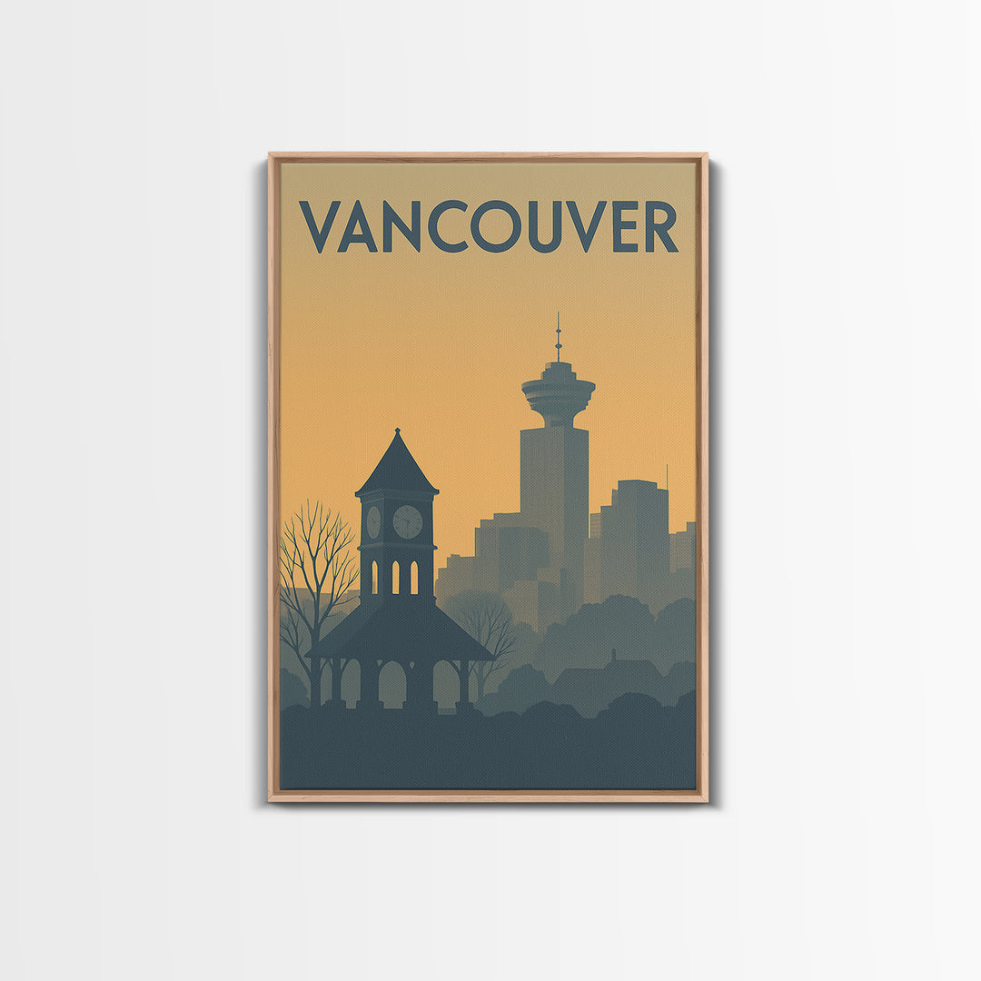 Vancouver Washington Travel Poster, Canvas Print, Sunset Skyline Wall Art, Vancouver Poster Print, City Art Print, Wall Art, Poster Art