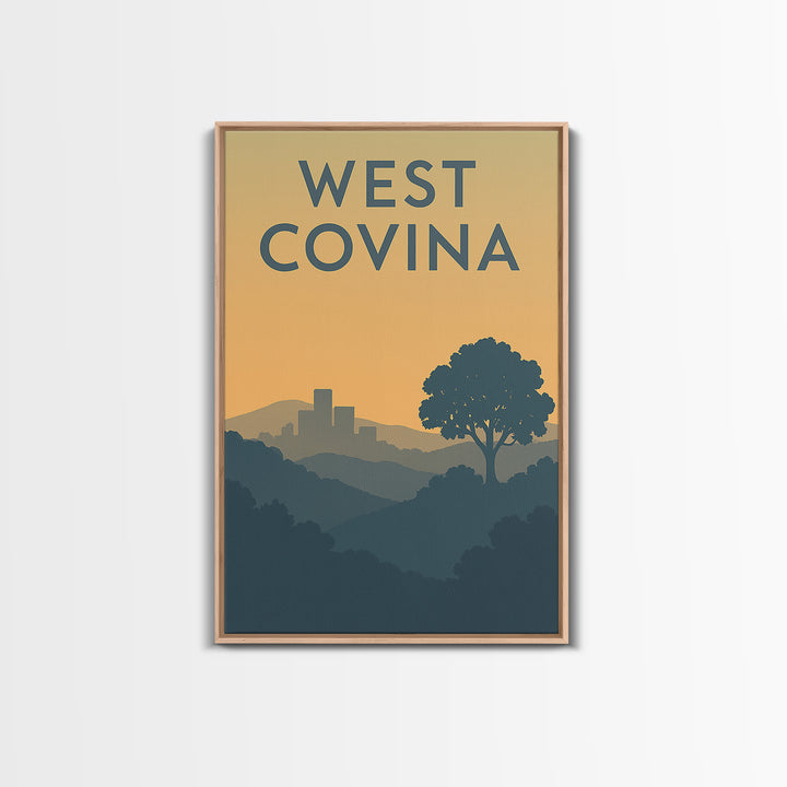 West Covina California Travel Poster, Canvas Print, Mid Century Travel Art, West Covina Wall Art, Wall Art, Fine Art Print, Travel Print