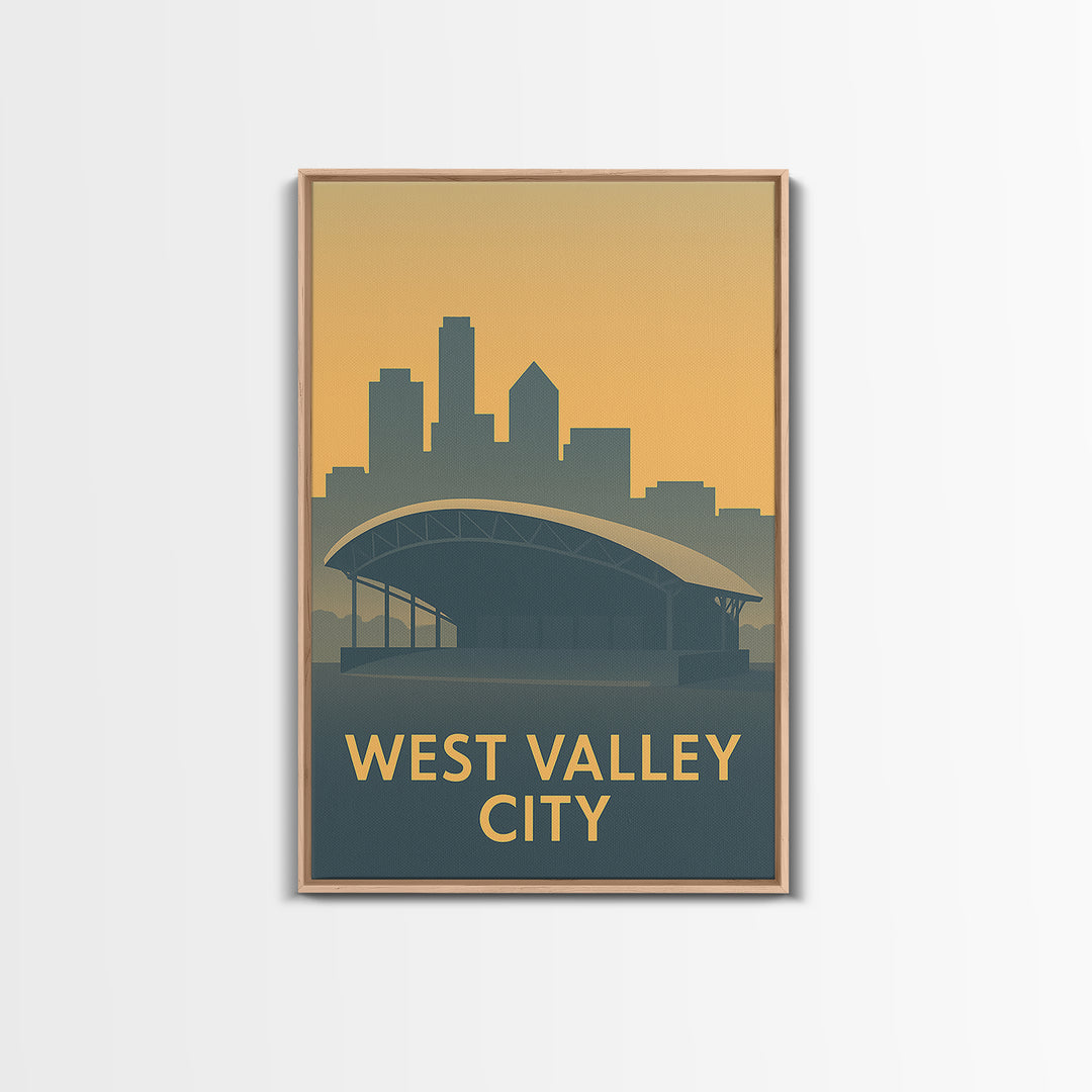 West Valley City Travel Poster, Canvas Print, Mid Century Travel Art, West Valley City Travel Art, Mid Century Wall Art, Eclectic Wall Decor