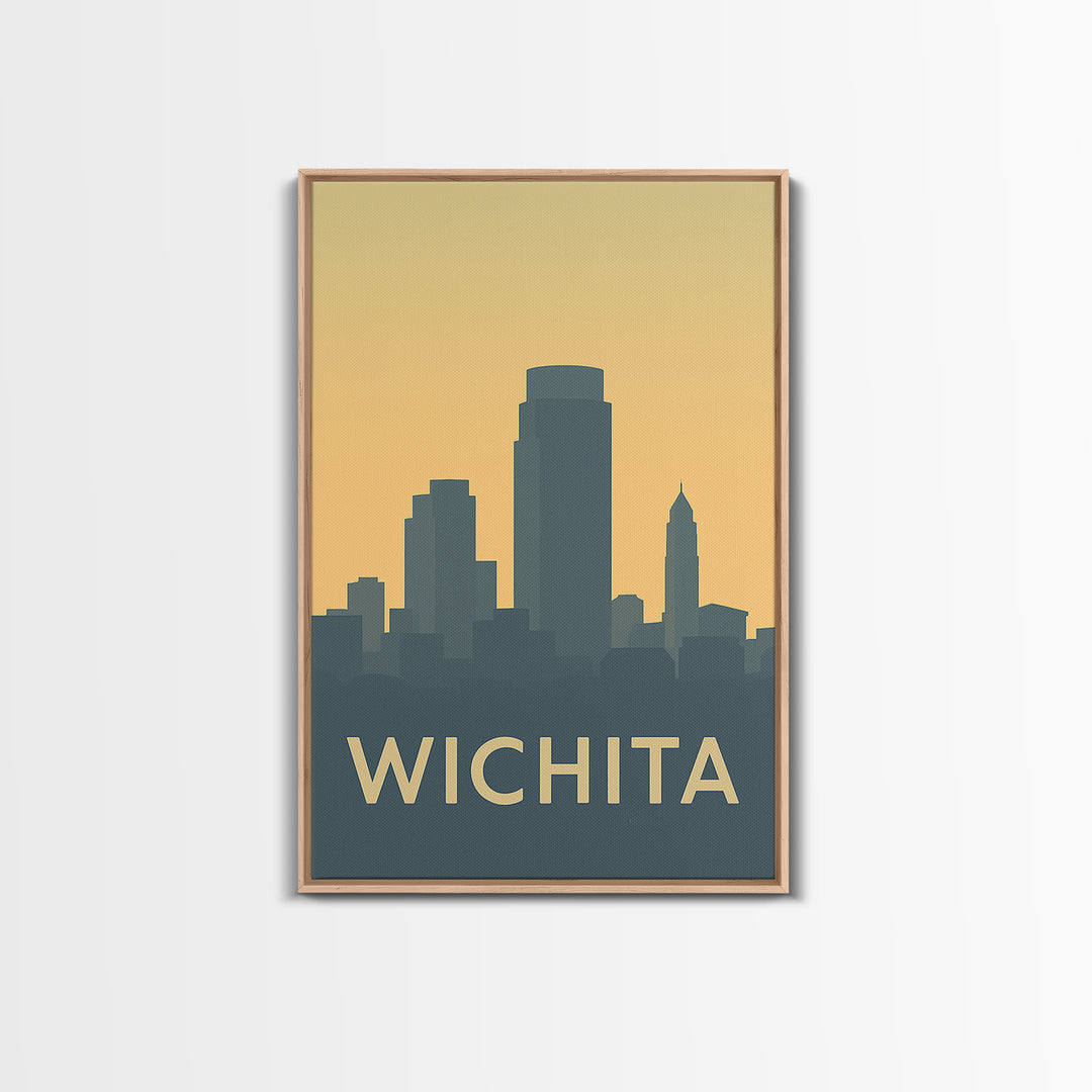 Wichita Travel Poster, Canvas Print, Mid Century Travel Art, Wichita City Art, Travel Wall Art, Travel Art Print, Wanderlust Decor