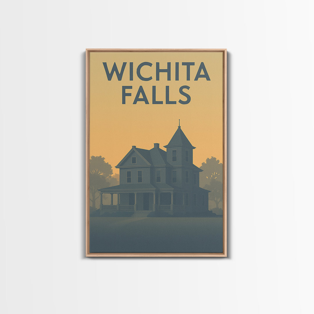 Wichita Falls Texas Travel Poster, Canvas Print, Mid Century Travel Art, Wichita Falls Travel Art, Vintage Travel Print, Travel Poster Set