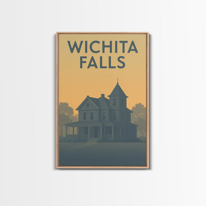 Wichita Falls Texas Travel Poster, Canvas Print, Mid Century Travel Art, Wichita Falls Travel Art, Vintage Travel Print, Travel Poster Set