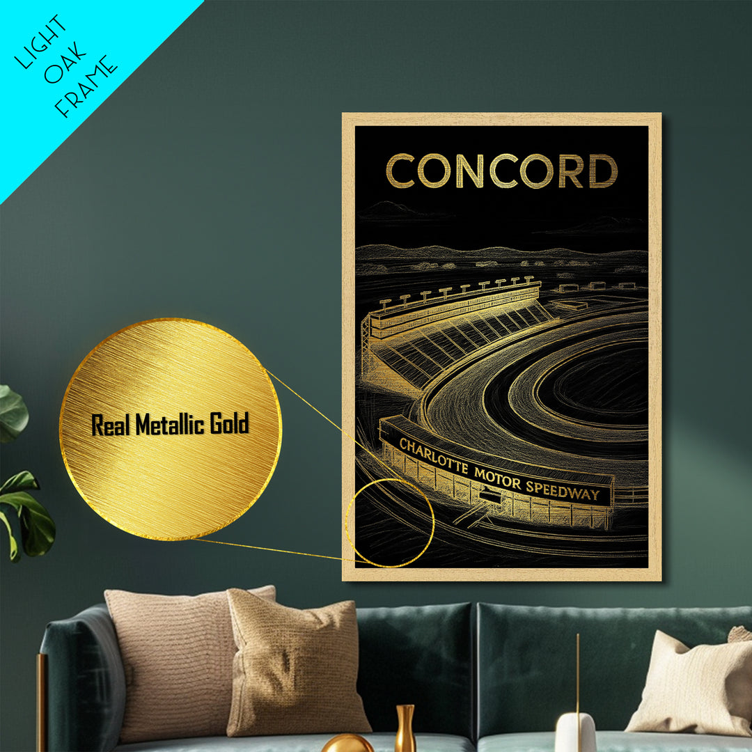 Concord California travel, Metallic Gold Print, Closing Gift, Metal Art, Wood Framed Art, Anniversary Travel Gift, Retirement Travel Gift
