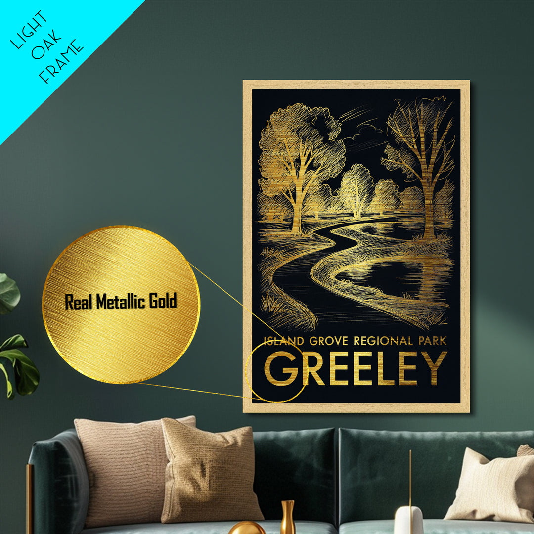 Greeley Colorado art, Metallic Gold Art, Travel Art Prints, Metal Art, Wood Framed Art, Adventure Lover Gift