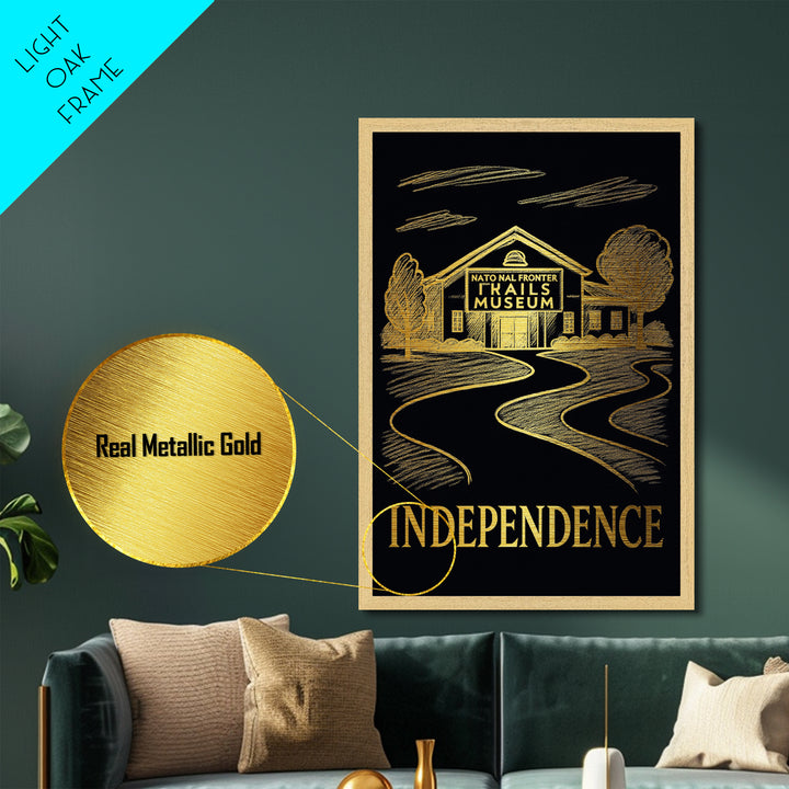 Independence Missouri art, Metallic Gold Art, Best Friend Gifts, Metal Art, Wood Framed Art, Birthday Travel Gift, Destination Gift