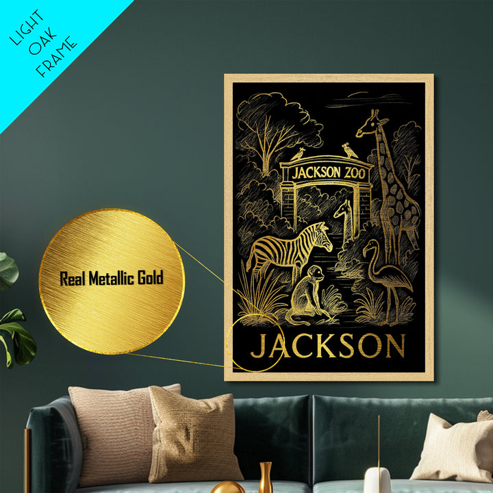 Jackson Mississippi art, Metallic Gold Art, Office Decor, Metal Art, Wood Framed Art, Graduation Travel Gift, Destination Gift