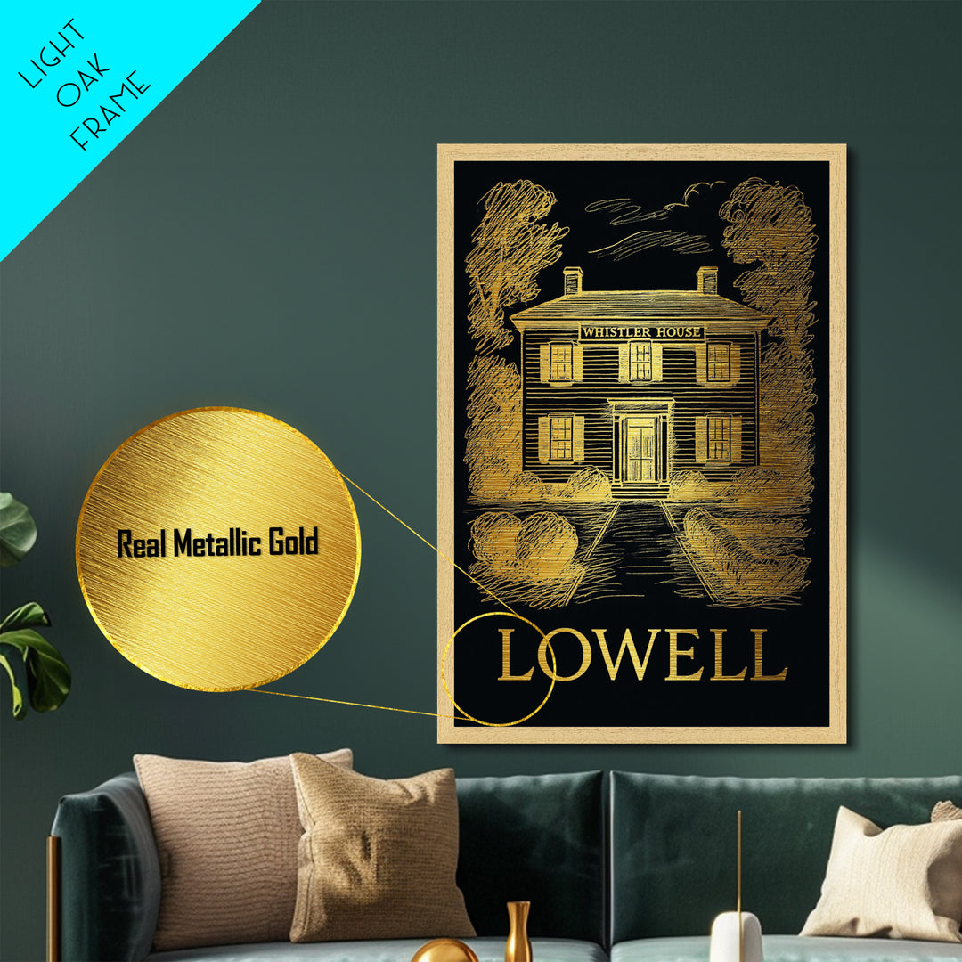 Lubbock Texas art, Metallic Gold Art, College Dorm Décor, Metal Art, Wood Framed Art, Graduation Travel Gift
