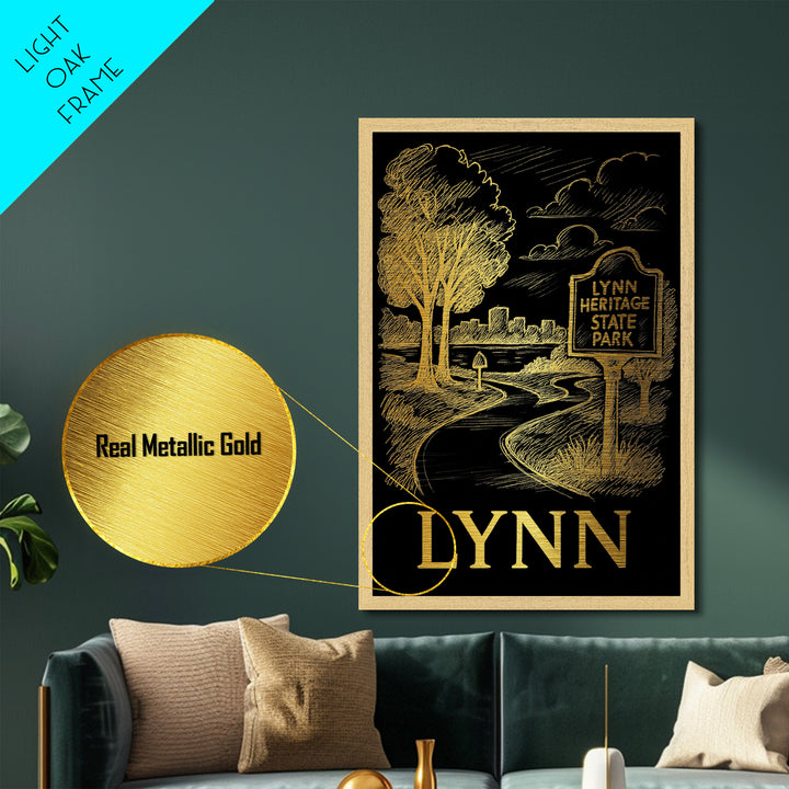 Macon Georgia travel, Metallic Gold Print, Housewarming Gift, Metal Art, Wood Framed Art, Newlywed Travel Gift