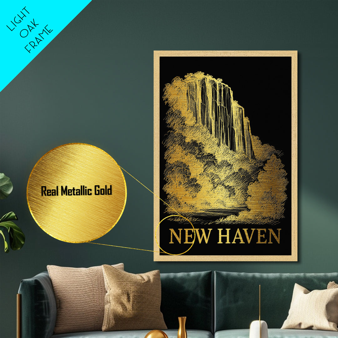 New Orleans Louisiana travel, Metallic Gold Print, Closing Gift, Metal Art, Wood Framed Art, Anniversary Travel Gift, Retirement  Gift