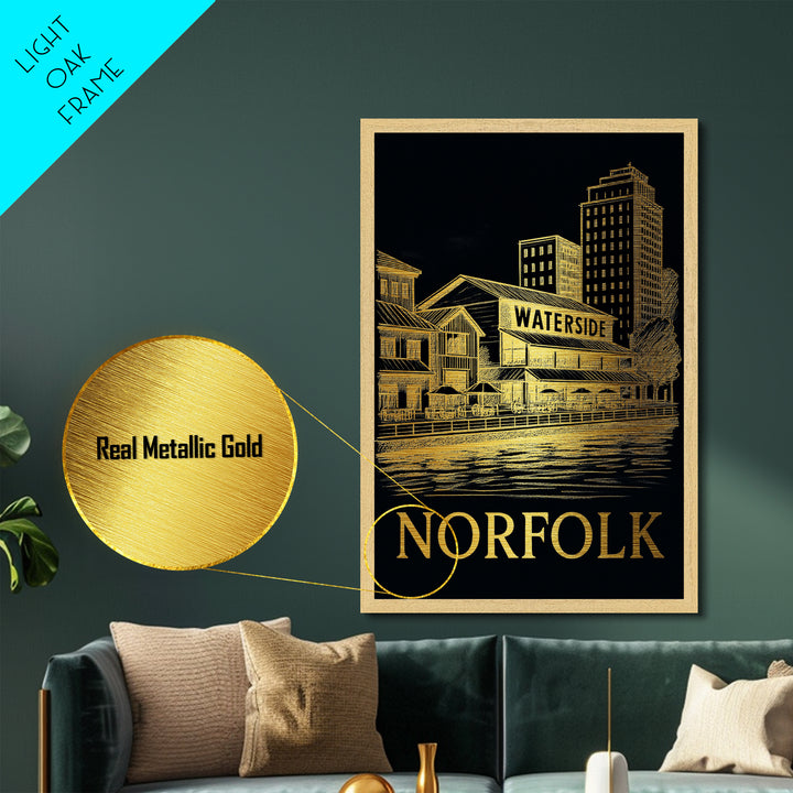 North Charleston South Carolina art, Metallic Gold Art, Best Friend Gifts, Metal Art, Wood Framed Art, Birthday Travel Gift