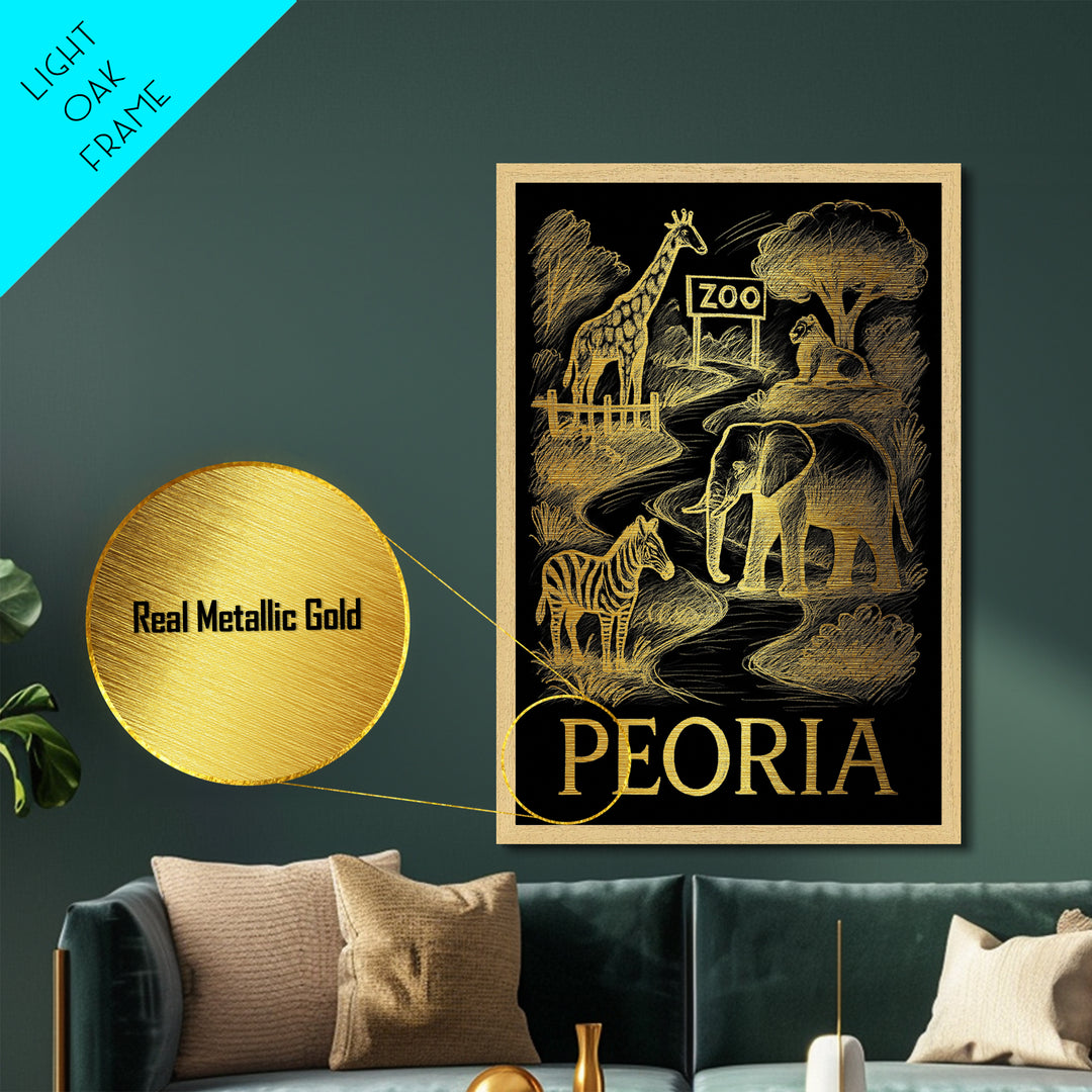 Peoria Arizona art, Metallic Gold Art, Travel Art Prints, Metal Art, Wood Framed Art, Adventure Lover Gift, Traveler Gift