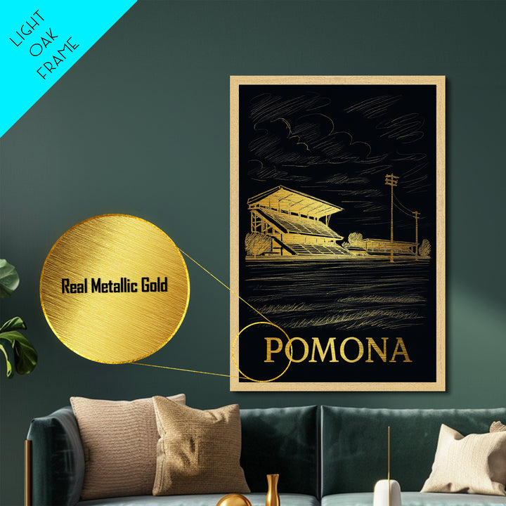 Pomona California art, Metallic Gold Art, Travel Art Prints, Metal Art, Wood Framed Art, Adventure Lover Gift, Traveler Gift