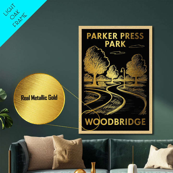 Woodbridge New Jersey art, Metallic Gold Art, Wood Framed Art, Metal Art, Travel Art Prints, Metallic Gold Art, Home Décor