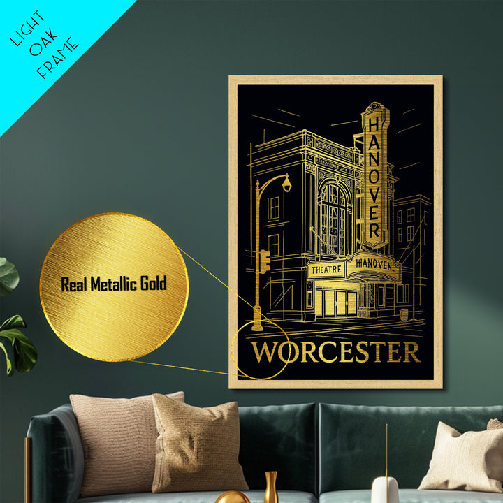 Worcester Massachusetts art, Metallic Gold Art, Wood Framed Art, Metal Art, Modern House Art, Metallic Gold Art