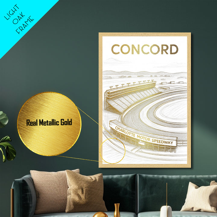 Concord California travel, Metallic Gold Print, Closing Gift, Metal Art, Wood Framed Art, Anniversary Travel Gift, Retirement Travel Gift