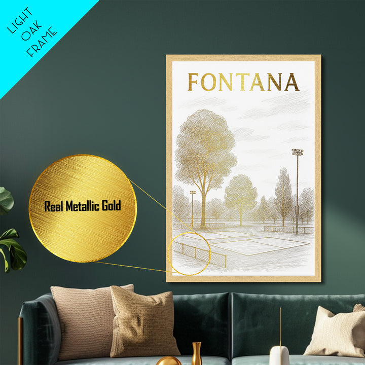 Fontana California travel, Metallic Gold Print, Modern House Art, Metal Art, Wood Framed Art, Wanderlust Gift, Travel Art Prints