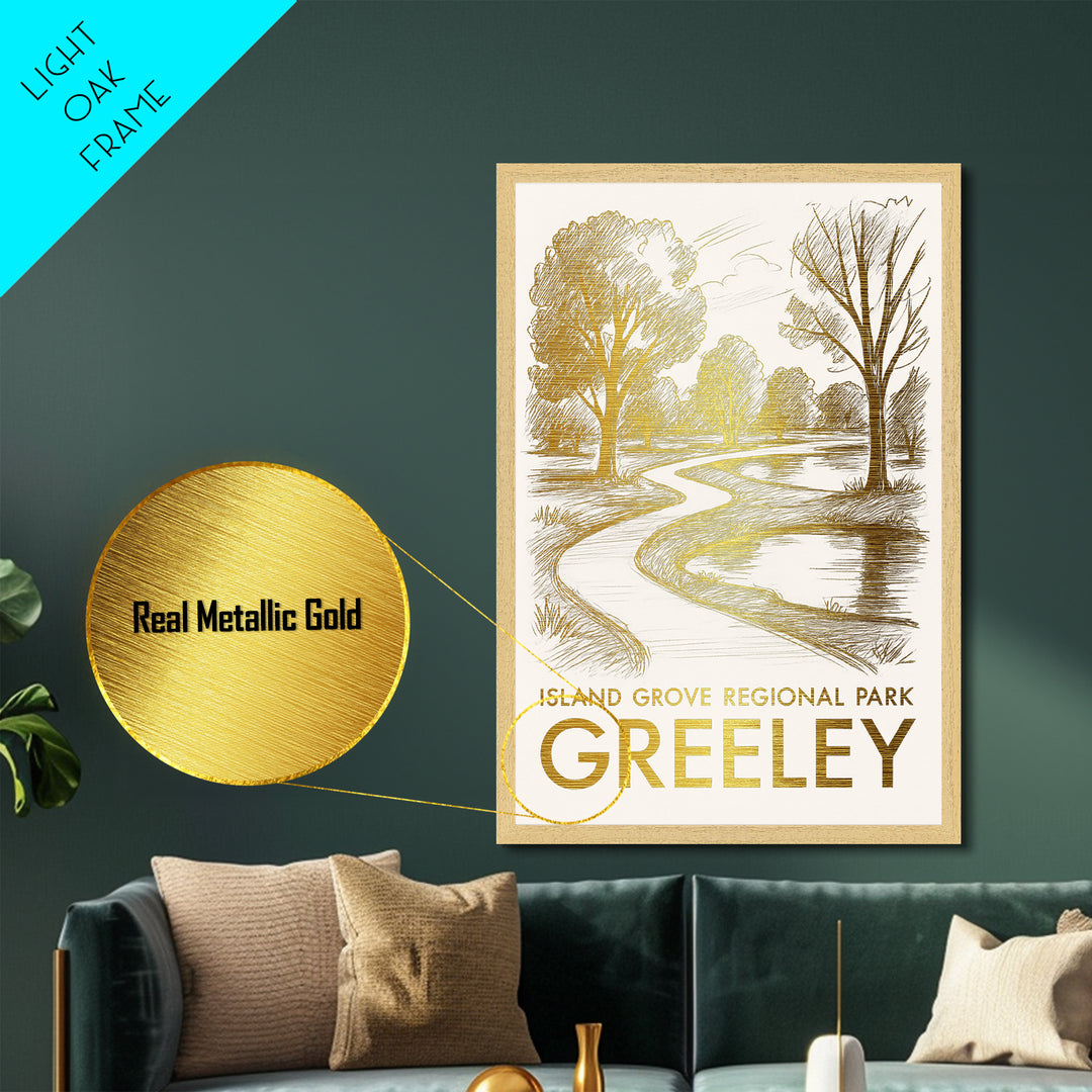 Greeley Colorado art, Metallic Gold Art, Travel Art Prints, Metal Art, Wood Framed Art, Adventure Lover Gift