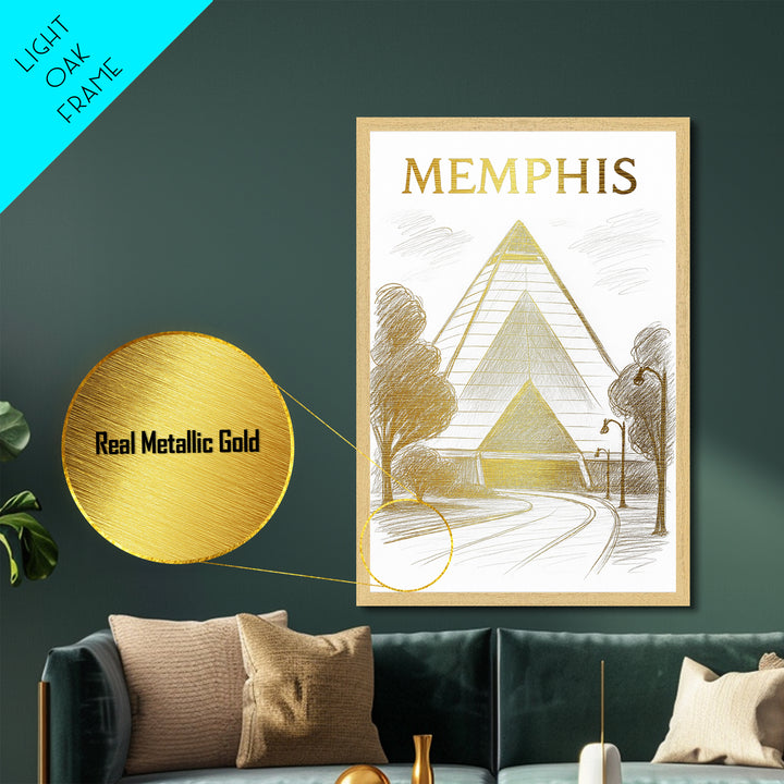 McKinney Texas art, Metallic Gold Art, Housewarming Gift, Metal Art, Wood Framed Art, Newlywed Travel Gift