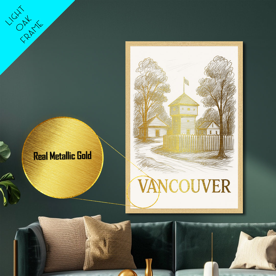 Vancouver Washington art, Metallic Gold Art, Wood Framed Art, Metal Art, Best Friend Gifts, Metallic Gold Art, Modern Art