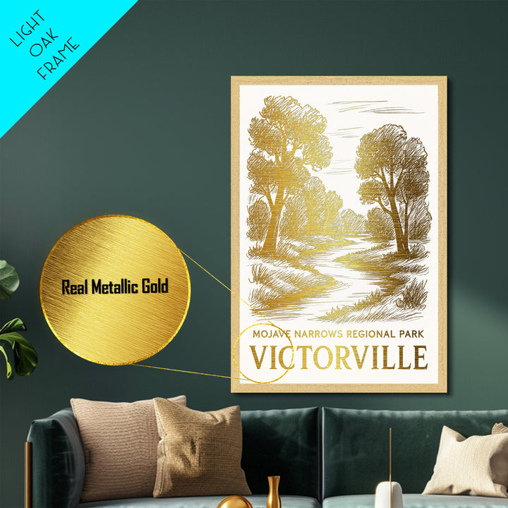 Victorville California art, Metallic Gold Art, Wood Framed Art, Metal Art, Office Decor, Metallic Gold Art, College Dorm Wall Art