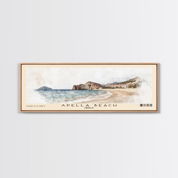 Apella Beach, Greece Watercolor Print, Vacation Gift, Greece Wall Art, Beach Painting, Beach Decor, Beach Or Lakehouse Art