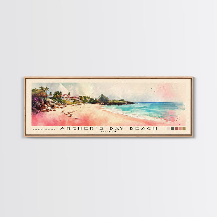 Archer’s Bay Beach, Barbados Watercolor Print, Vacation Gift, Barbados Wall Art, Vacation Wall Art, Vacatation Memories, Beach Decor, Beach Or Lakehouse Art