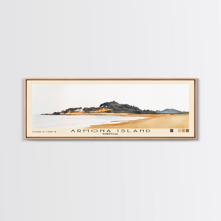 Armona Island, Portugal Watercolor Beach Print, Vacation Gift, Portugal Wall Art, Beach Painting, Beach Decor, Beach Painting