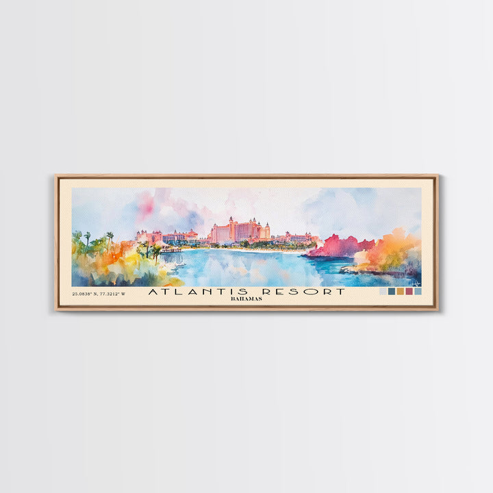 Atlantis Resort, Bahamas Watercolor Print, Vacation Gift, Bahamas Wall Art, Beach Painting, Beach Decor, Beach Or Lakehouse Art