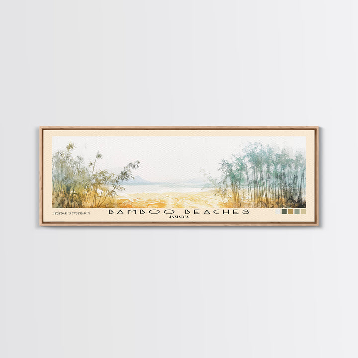 Bamboo Beaches, Jamaica Watercolor Print, Vacation Gift, Jamaica Wall Art, Vacation Wall Art, Vacatation Memories, Beach Decor, Beach Or Lakehouse Art
