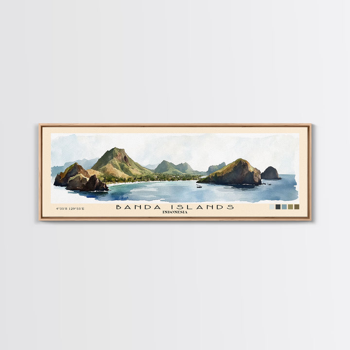 Banda Islands, Indonesia Watercolor Print, Vacation Gift, Indonesia Wall Art, Beach Painting, Beach Decor, Beach Or Lakehouse Art