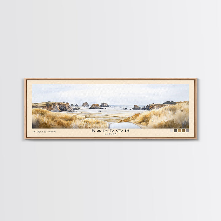 Bandon, Oregon Watercolor Beach Print, Vacation Gift, Oregon Wall Art, Beach Painting, Beach Decor, Beach Painting