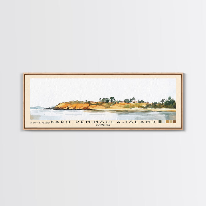 Barú Peninsula-Island, Colombia Watercolor Beach Print, Vacation Gift, Colombia Wall Art, Beach Painting, Beach Decor, Beach Painting