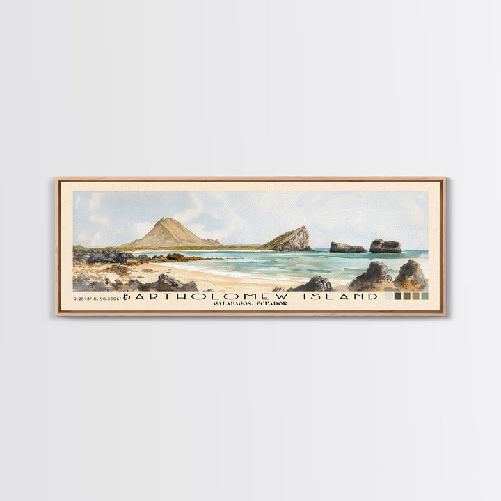 Bartholomew Island, Galapagos, Ecuador Watercolor Print, Vacation Gift, Galapagos, Ecuador Wall Art, Beach Painting, Beach Decor, Beach Or Lakehouse Art