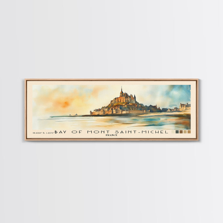 Bay of Mont Saint-Michel, France Watercolor Print, Vacation Gift, France Wall Art, Beach Painting, Beach Decor, Beach Or Lakehouse Art