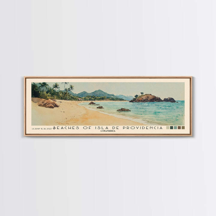 Beaches of Isla de Providencia, Colombia Watercolor Print, Vacation Gift, Colombia Wall Art, Vacation Wall Art, Vacatation Memories, Beach Decor, Beach Or Lakehouse Art
