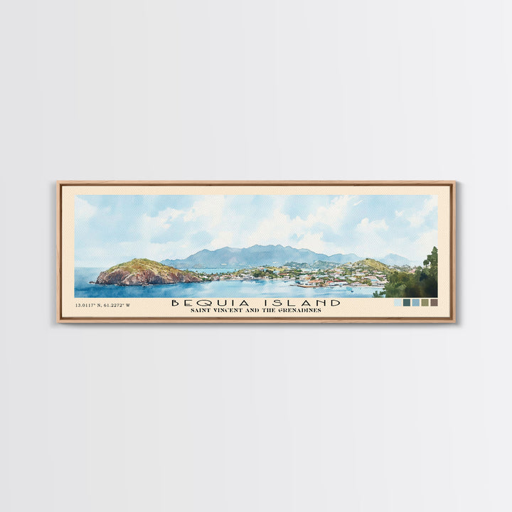 Bequia Island, Saint Vincent and the Grenadines Watercolor Beach Print, Vacation Gift, Saint Vincent and the Grenadines Wall Art, Beach Painting, Beach Decor, Beach Painting