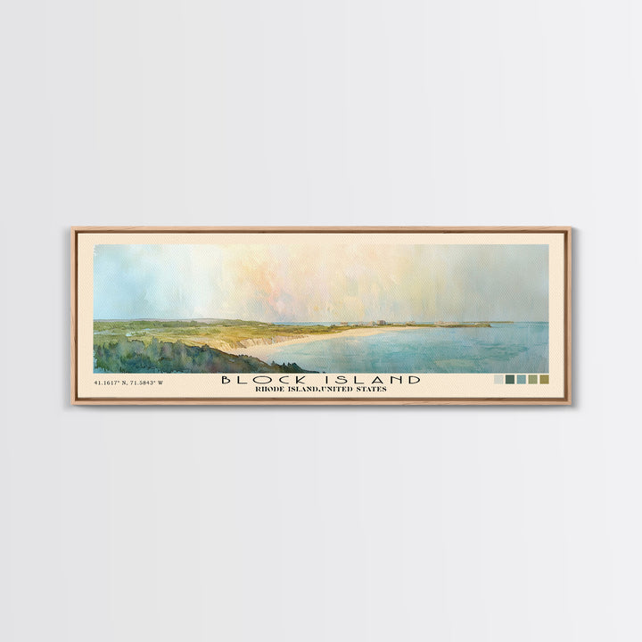 Block Island, Rhode Island,United States Watercolor Print, Vacation Gift, Rhode Island,United States Wall Art, Beach Painting, Beach Decor, Large Wall Art, Wood Frame Art